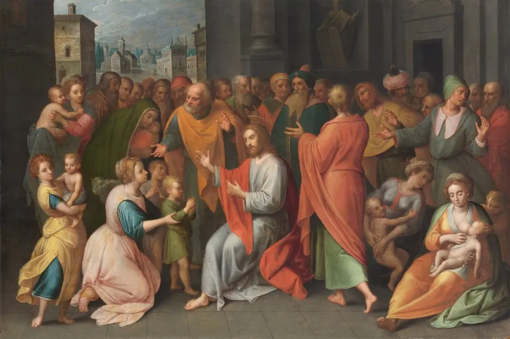 Christ blessing the children, by Adam van Noort