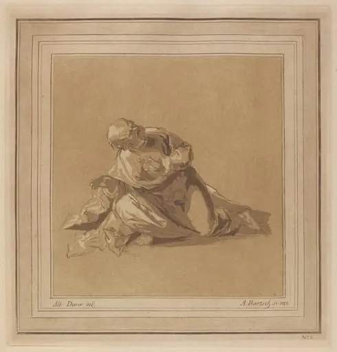 A Crouching Apostle (Saint Peter), by Adam von Bartsch