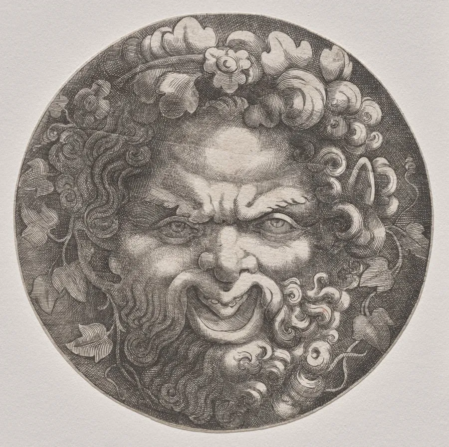 Head of Silenus, by Adamo Scultori, 1567