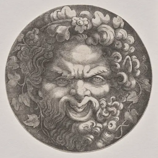Head of Silenus, by Adamo Scultori