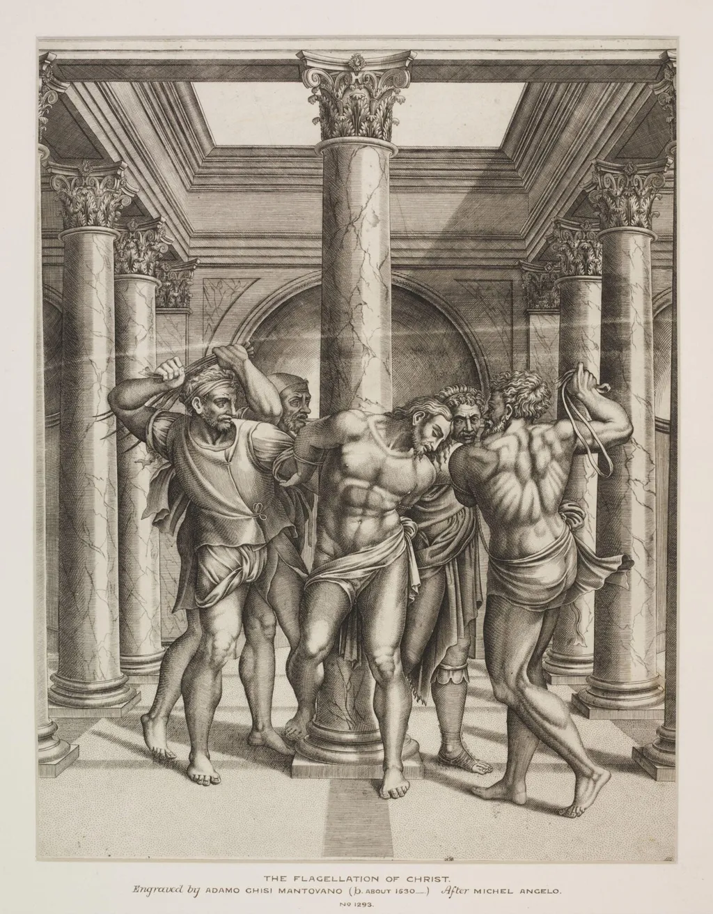 The Flagellation, by Adamo Scultori, 1550
