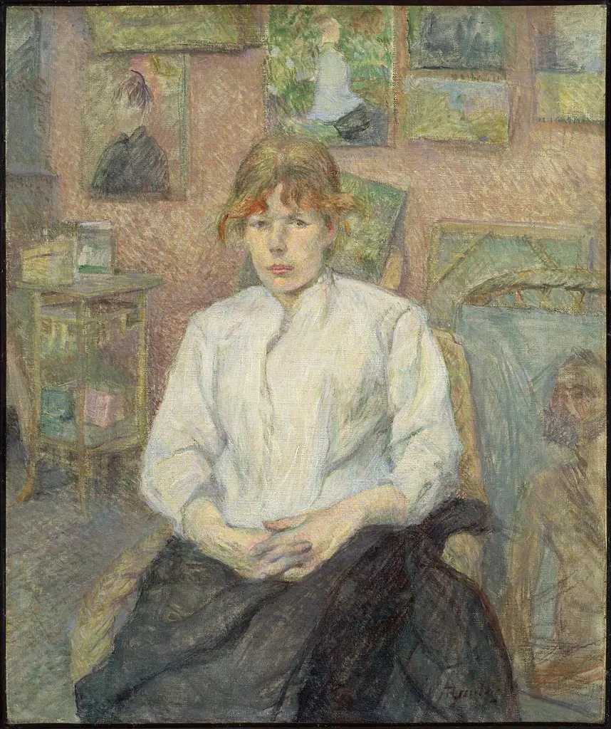 Carmen Gaudin in the Artist's Studio, by Henri de Toulouse-Lautrec, oil, 1894