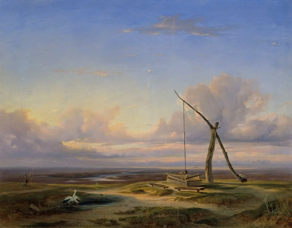 Puszta in Ungarn, by Jakob Waltmann, oil, 1850