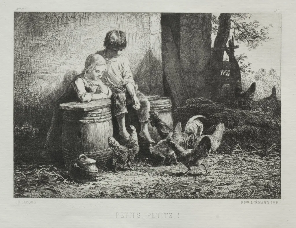 Petite, Petite, by Charles-Émile Jacque, 1864