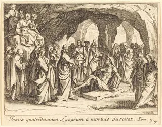 Raising of Lazarus, by Jacques Callot, ink, 1635