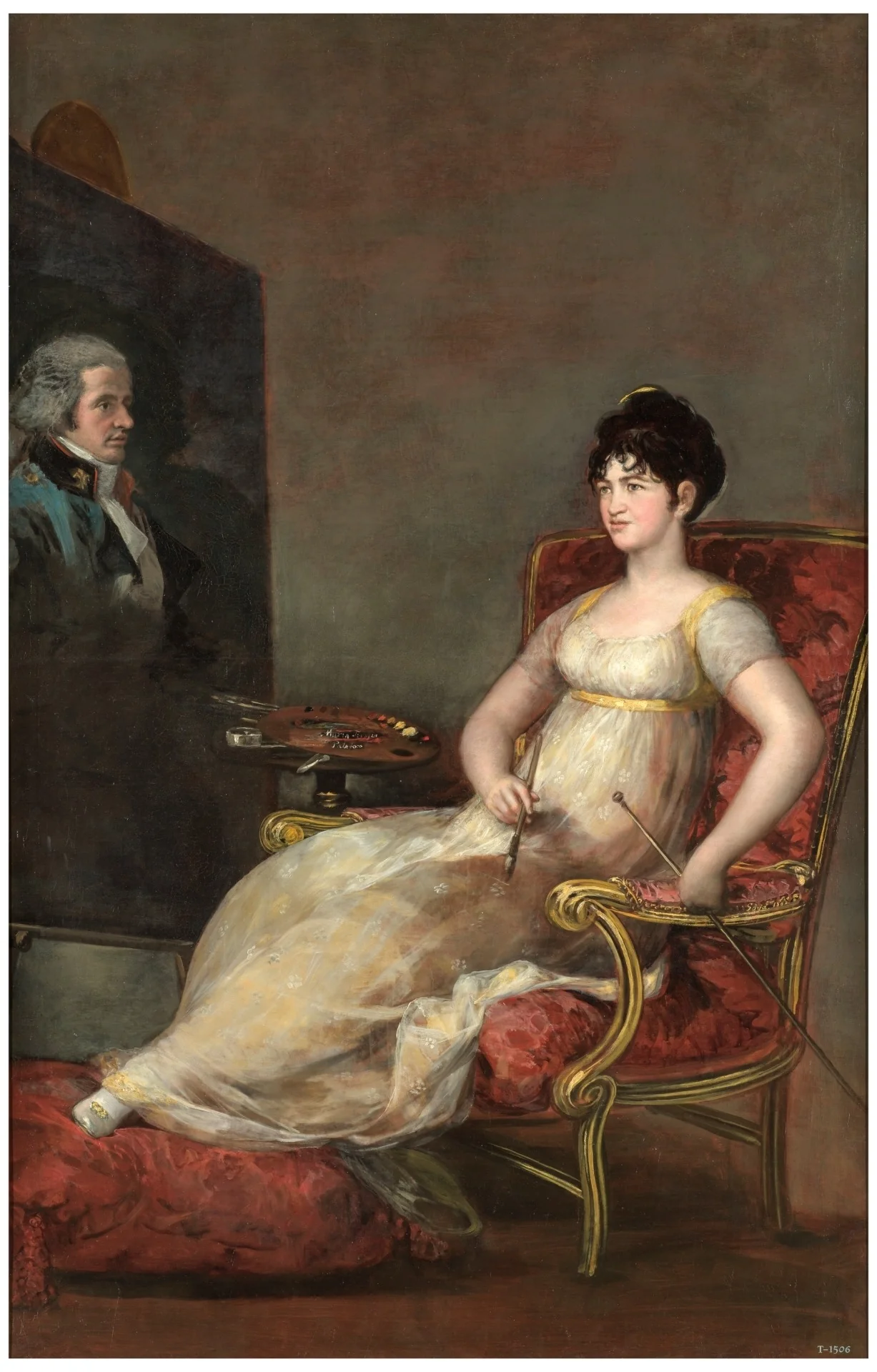 The Marchioness of Villafranca Painting her Husband, detail