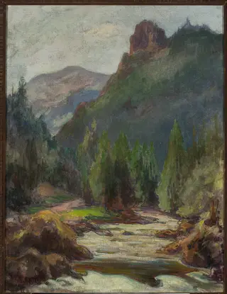 Mountain landscape, by Władysław Ślewiński, oil, 1903