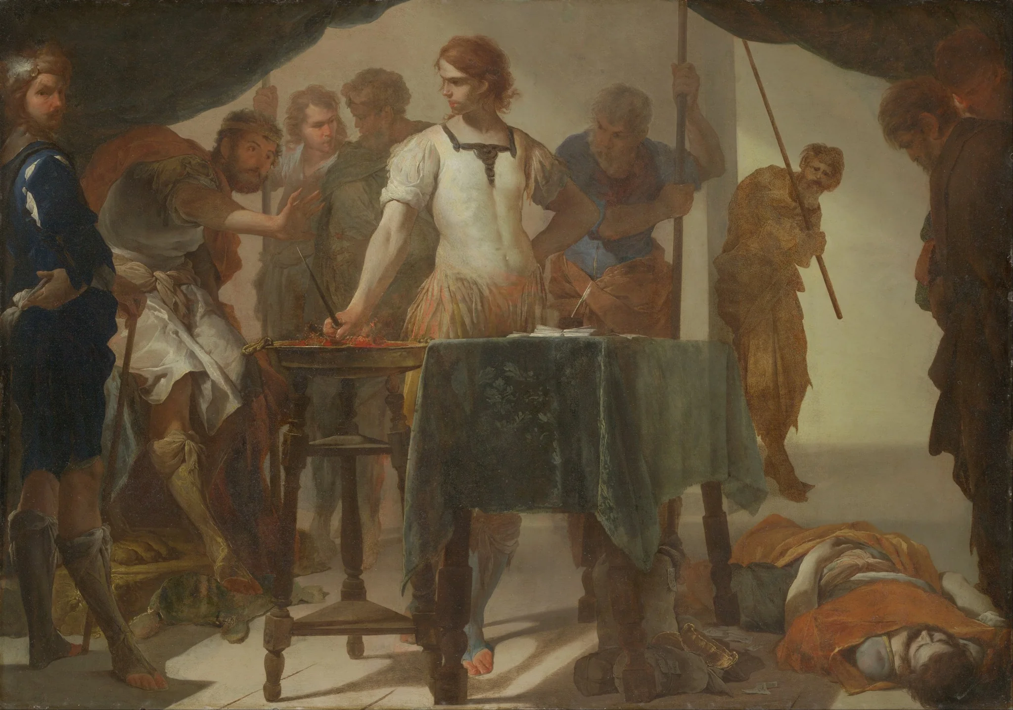 Mucius Scaevola Confronting King Porsenna, detail