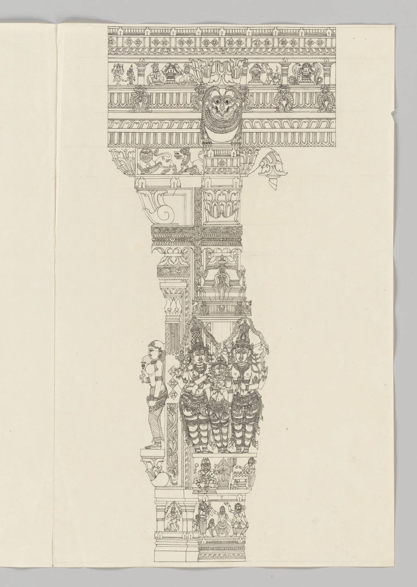 Marriage of Minakshi and Sundarehsvara, attended by Vishnu, detail