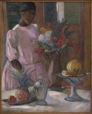 Rose Laying the Table, by Astrid Holm, oil, 1914