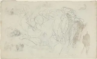 Sheet of Studies [recto and verso], by John Flaxman, graphite, 1790