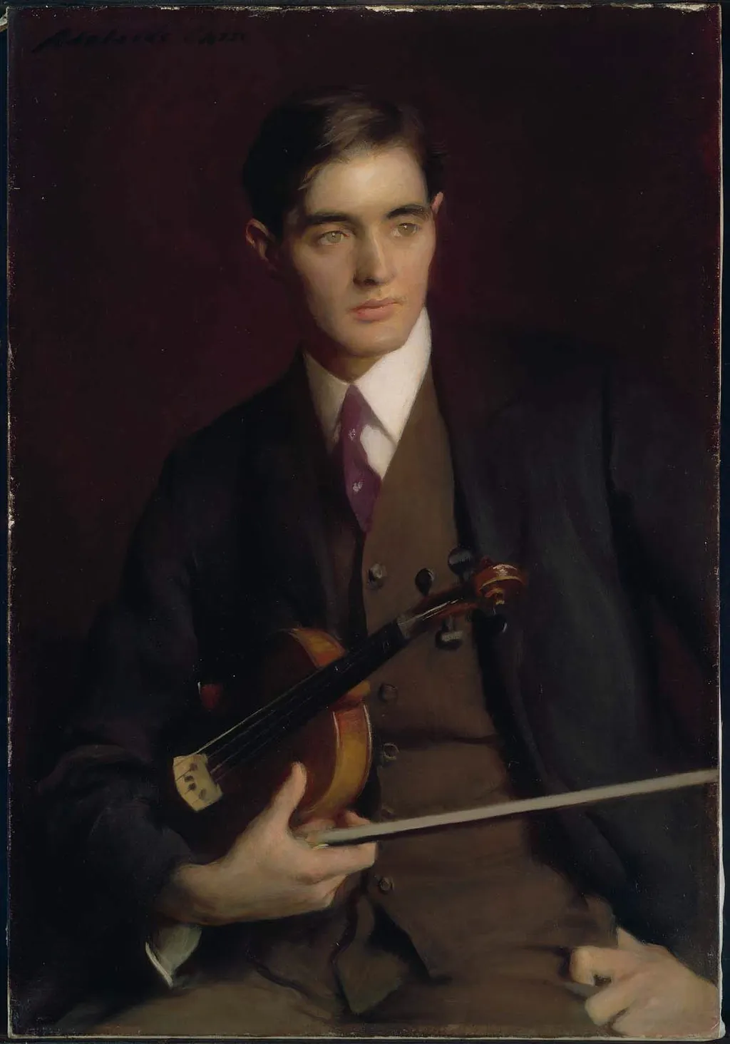 The Violinist (John Murray), by Adelaide Cole Chase, oil, 1914