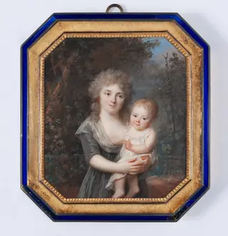 Adélaïde Roslin, née Abraham de Tours (b. 1773) and her Eldest Son Abraham (1794-1870), by Lié Louis Périn-Salbreux