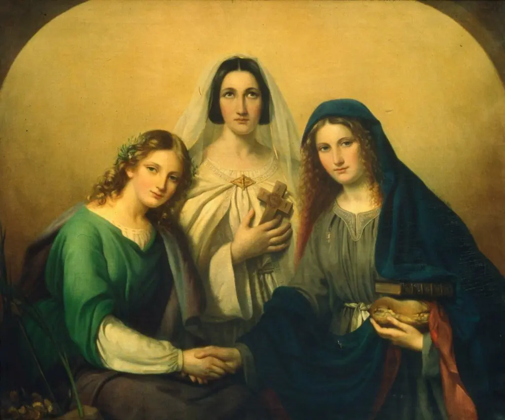 Faith, Hope and Charity, by Adèle Kindt