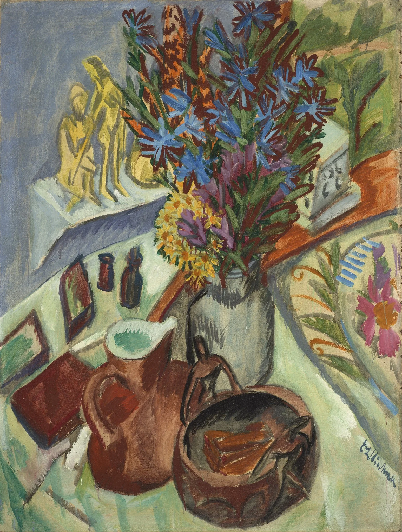 Still Life with Jug and African Bowl, detail