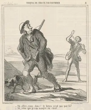 Ou allez-vous  donc?, by Honoré Daumier, ink, 1864