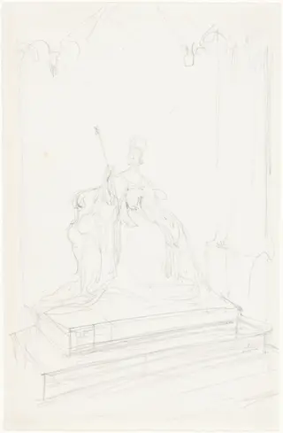 Study for "Queen Victoria", by George, Sir Hayter, graphite, 1838