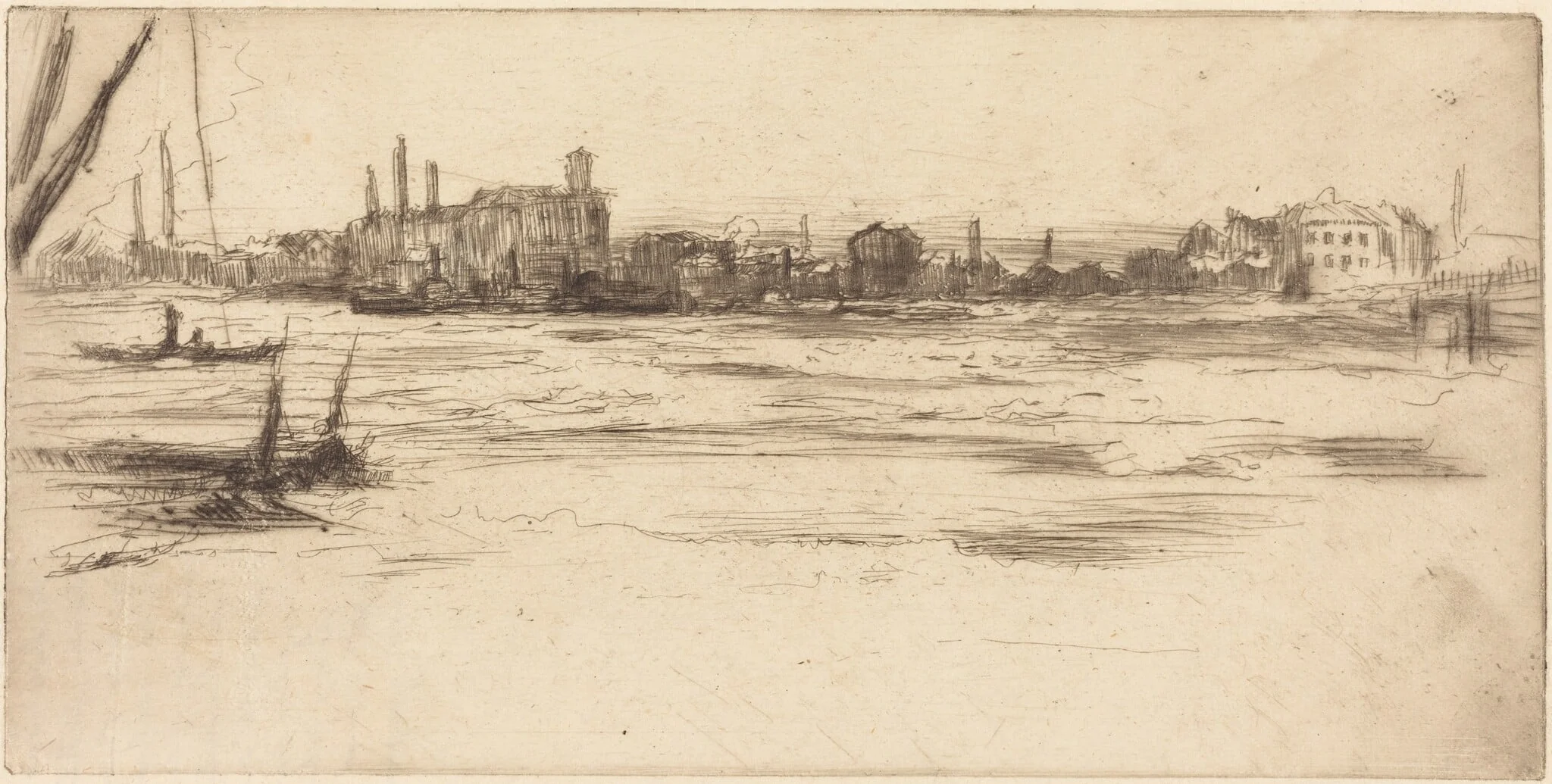 The Troubled Thames, detail