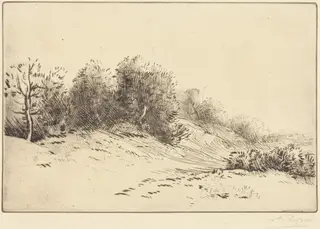 Castle in Spain (Chateau en Espagne), by Alphonse Legros, ink, 1874