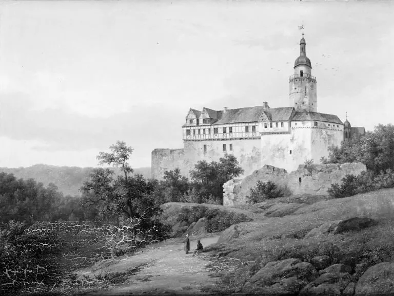 Falkenstein Castle in the Harz, by Adolf Carl, unspecified, 1839