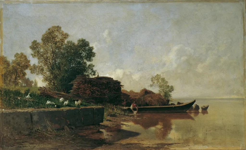 Die Fraueninsel im Chiemsee, by Adolf Gustav Ditscheiner, oil, 1873