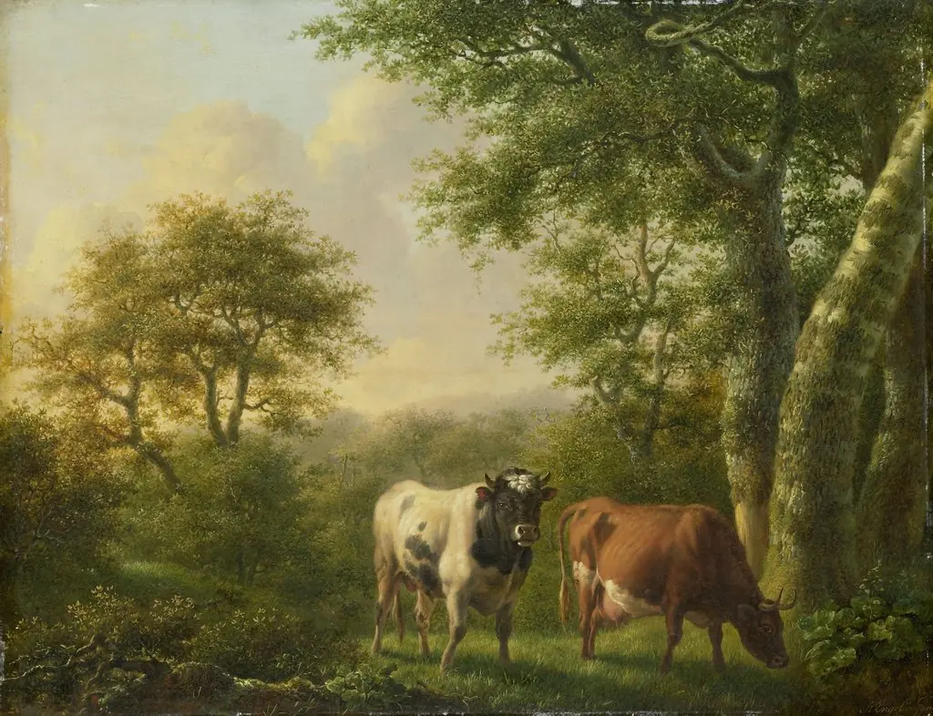 Landscape with Cows, by Adolf Karel Maximiliaan Engel