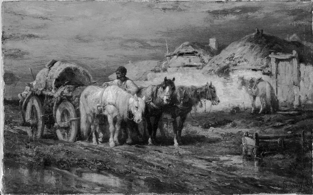 Peasants and Horses, by Adolf Schreyer