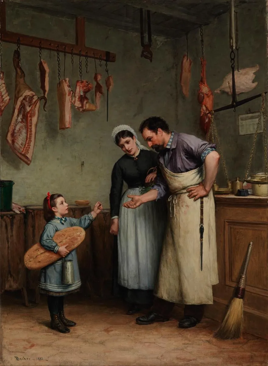 Hiukan kissalle, by Adolf von Becker, unspecified, 1880