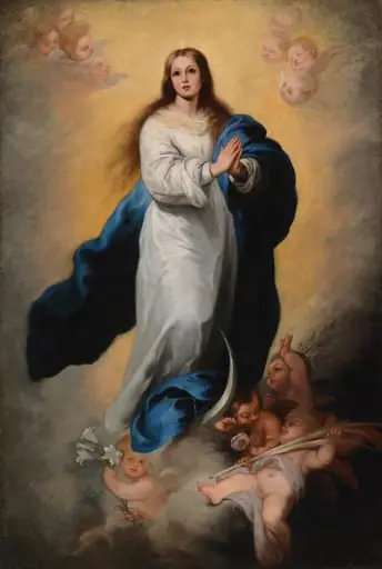 Marian neitseellinen sikiäminen, kopio Murillon mukaan, by Adolf von Becker