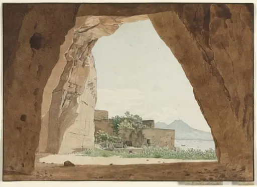 Vesuvius and the Bay of Naples from a Cave, by Adolf von Heydeck