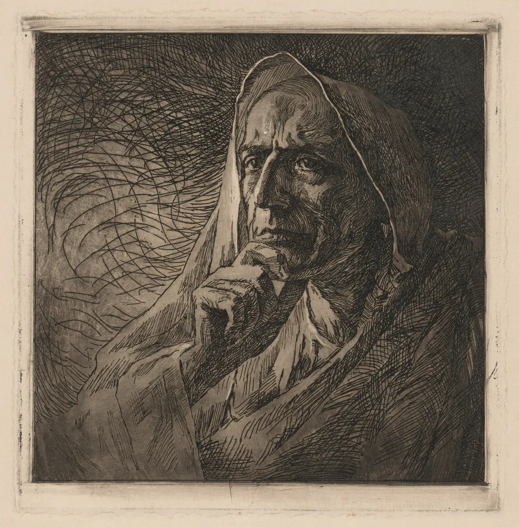 Gabriele D'Annunzio, by Adolfo De Carolis, ink, 1910