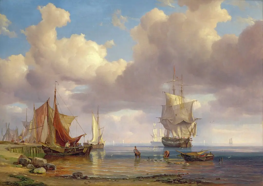 Calm Sea, by Adolph Friedrich Vollmer