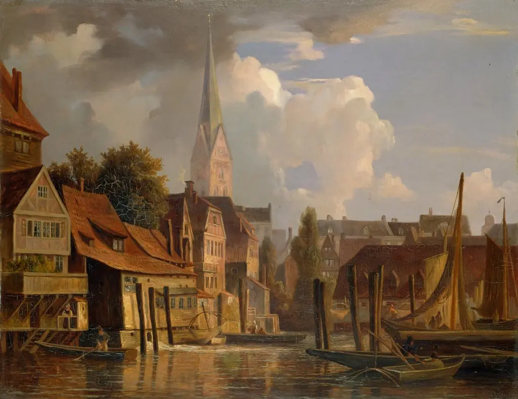 Die Kleine Alster vor 1842, by Adolph Friedrich Vollmer