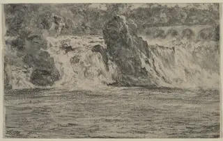 Falls of the Rhine at Schaffhausen (Rheinfall von Schaffhausen), by Adolph Menzel