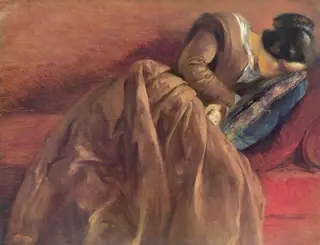 Menzel's sister Emilie, sleeping, by Adolph Menzel