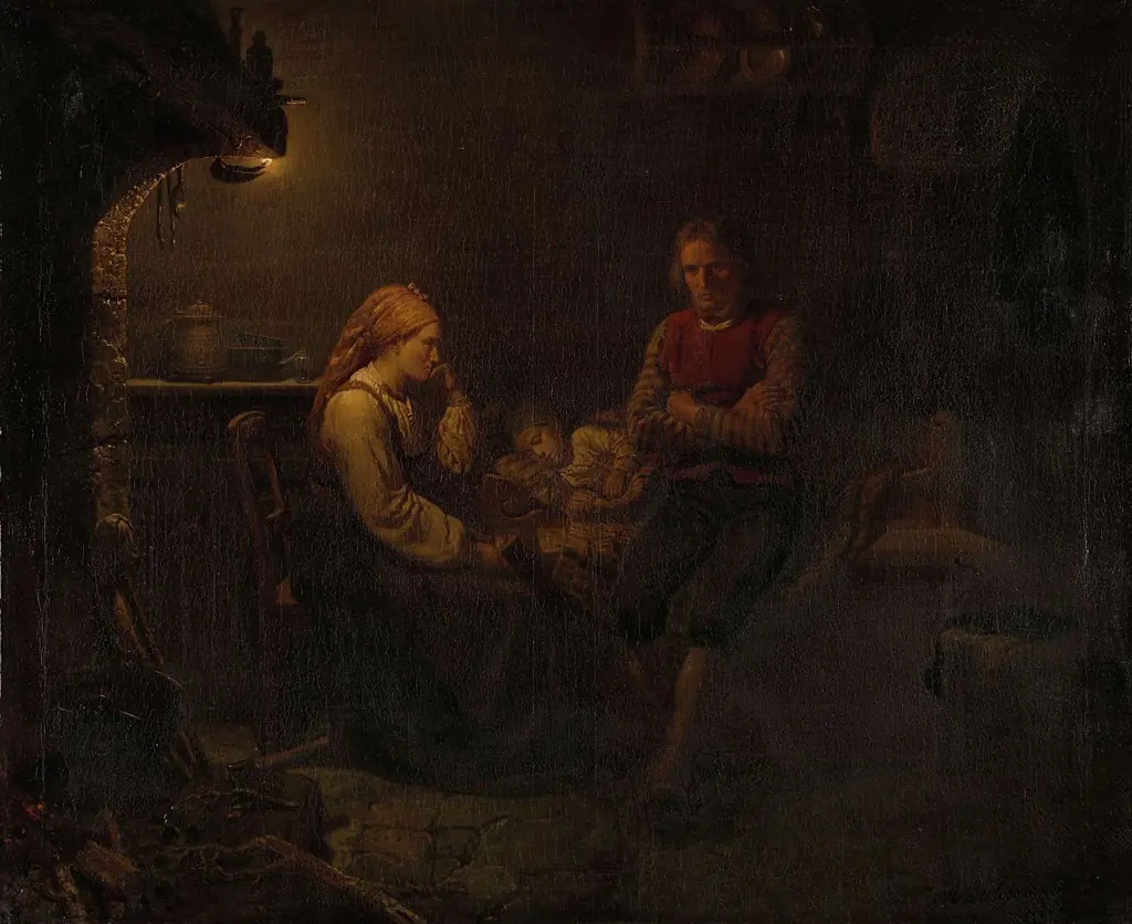 The ill child, by Adolph Tidemand