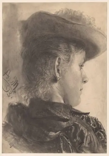 Bust of a Woman, Seen from Behind, by Adolph von Menzel