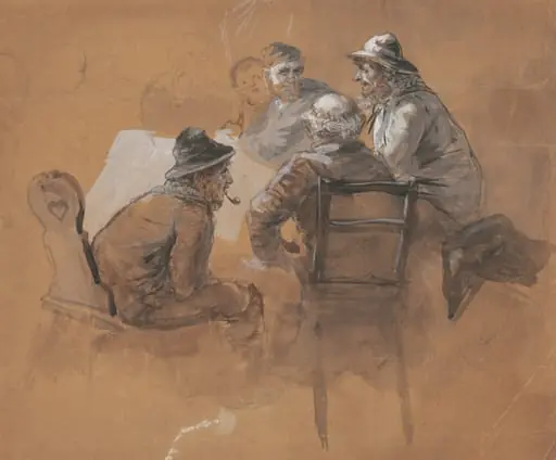 Fishermen, by Adolph von Menzel