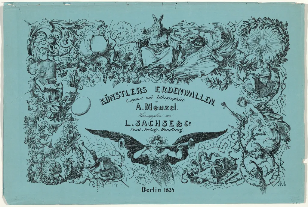 Künstlers Erdenwallen (The Artist’s Earthly Pilgrimage), by Adolph von Menzel, ink, 1834