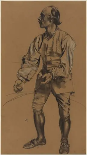 Richard Menzel Posing in Eighteenth-Century Costume, by Adolph von Menzel