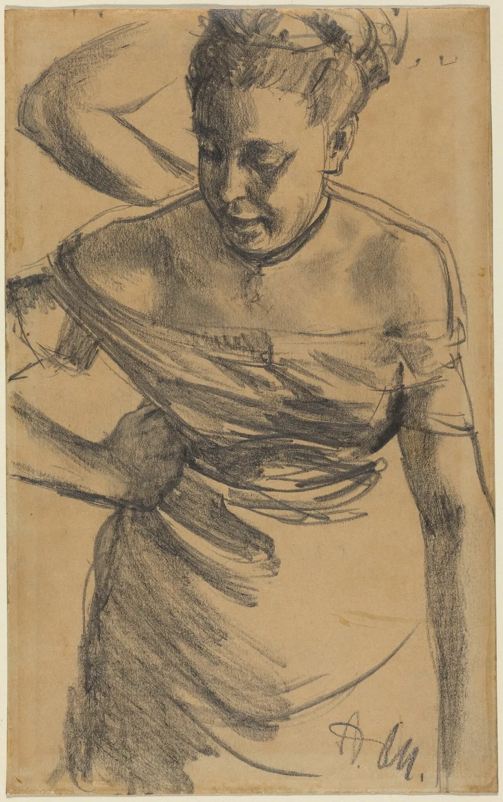 Study of a Woman, by Adolph von Menzel, graphite, 1882