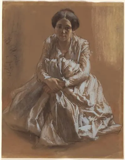 The Artist's Sister Emilie, by Adolph von Menzel