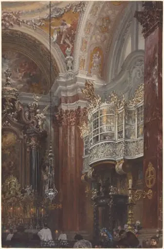 The Interior of the Jacobskirche at Innsbruck, by Adolph von Menzel
