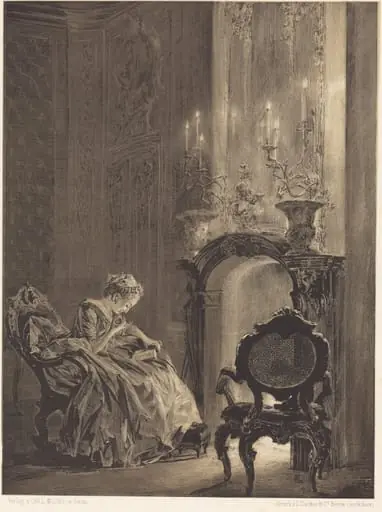 Woman before a Fire, by Adolph von Menzel
