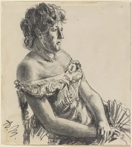 Woman in Court Dress, by Adolph von Menzel