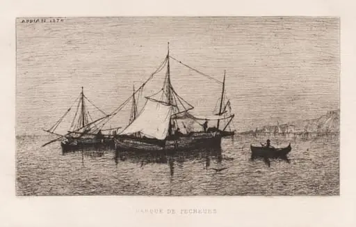 Fishing Boat/Coastal Shipping Boat (Italian Coast) (Barque de Pecheurs/Barque de Cabotage (Côtes d'Italie), by Adolphe Appian