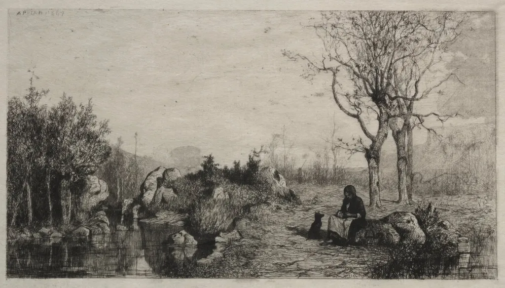 Shore of a Stream at Rossillon, by Adolphe Appian, 1867