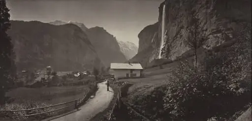 Valley of Lauterbrunnen, Switzerland (from the album Charbons de Braun- vues prises avec l'objectif panoramique mobile, 1868), by Adolphe Braun
