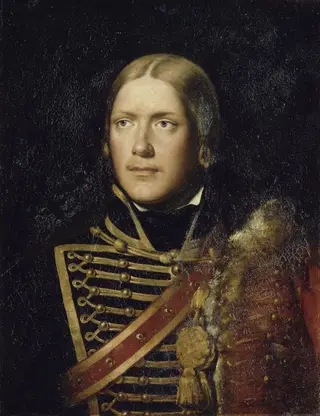 Michel Ney (1769-1815), prince de la Moskova, en uniforme de sous-lieutenant du 4e régiment de Hussards en 1792, by Adolphe Brune, 1834