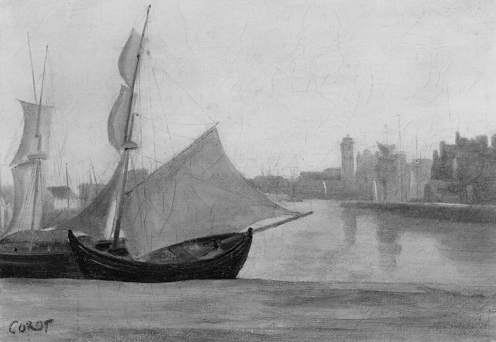 Harbor at Dunkirk, by Adolphe Desbarrolles, oil, 1851